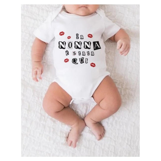 MELLA KIDS - Body con frase - La nonna è stata qui