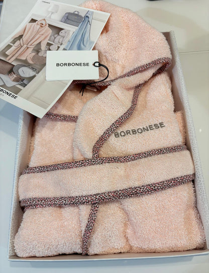 Borbonese Kids - 20 - Accappatoio con maniche - opale