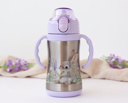 KIOKIDS - Thermos in acciaio con cannuccia CONIGLIETTA