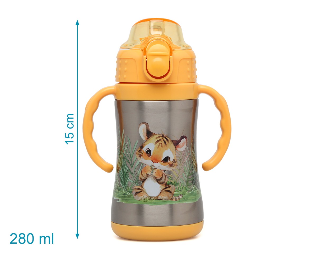 KIOKIDS - Thermos in acciaio con cannuccia TIGROTTO