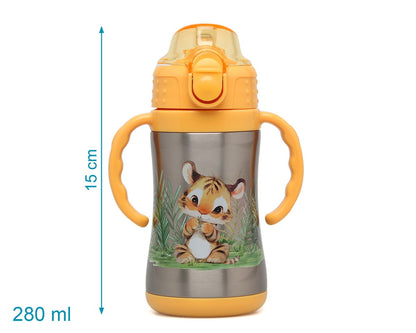 KIOKIDS - Thermos in acciaio con cannuccia TIGROTTO