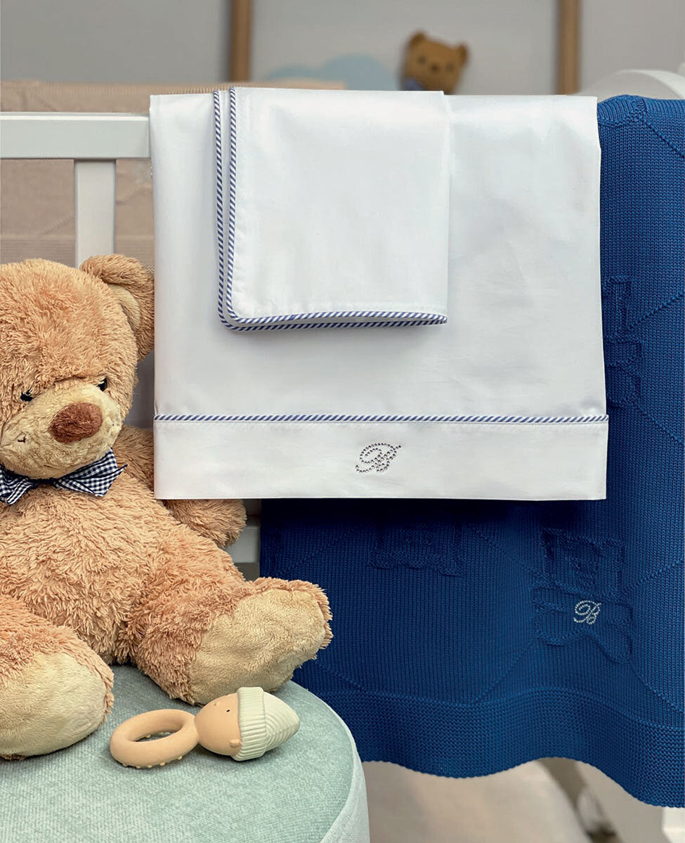 BLUMARINE BABY - Lenzuola culla / carrozzina 3 pezzi NAVY - colori assortiti