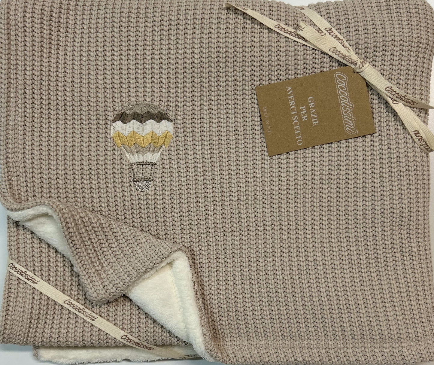 COCCOLISSIMI Lettino Coperta con lenzuola coordinate - Balloon Moka