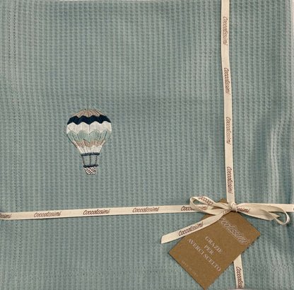 COCCOLISSIMI kit Lettino Coperta Piquet + lenzuola coordinate - Ballon Agave