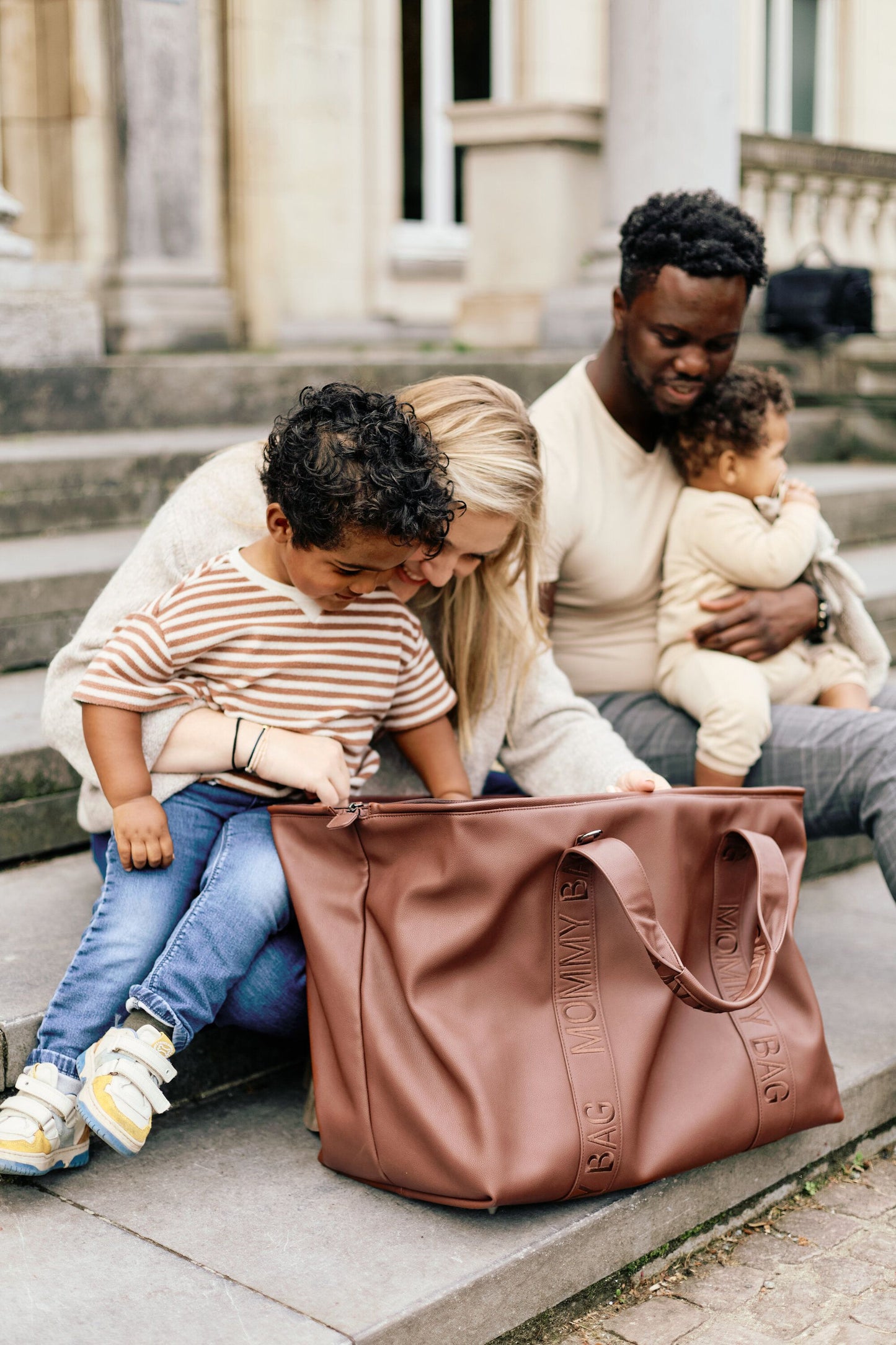 Childhome Mommy Bag Signature Simil Pelle Tabacco