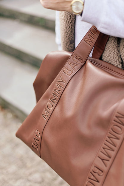 Childhome Mommy Bag Signature Simil Pelle Tabacco