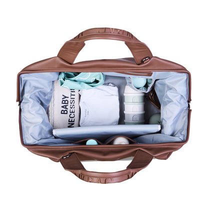 Childhome Mommy Bag Signature Simil Pelle Tabacco