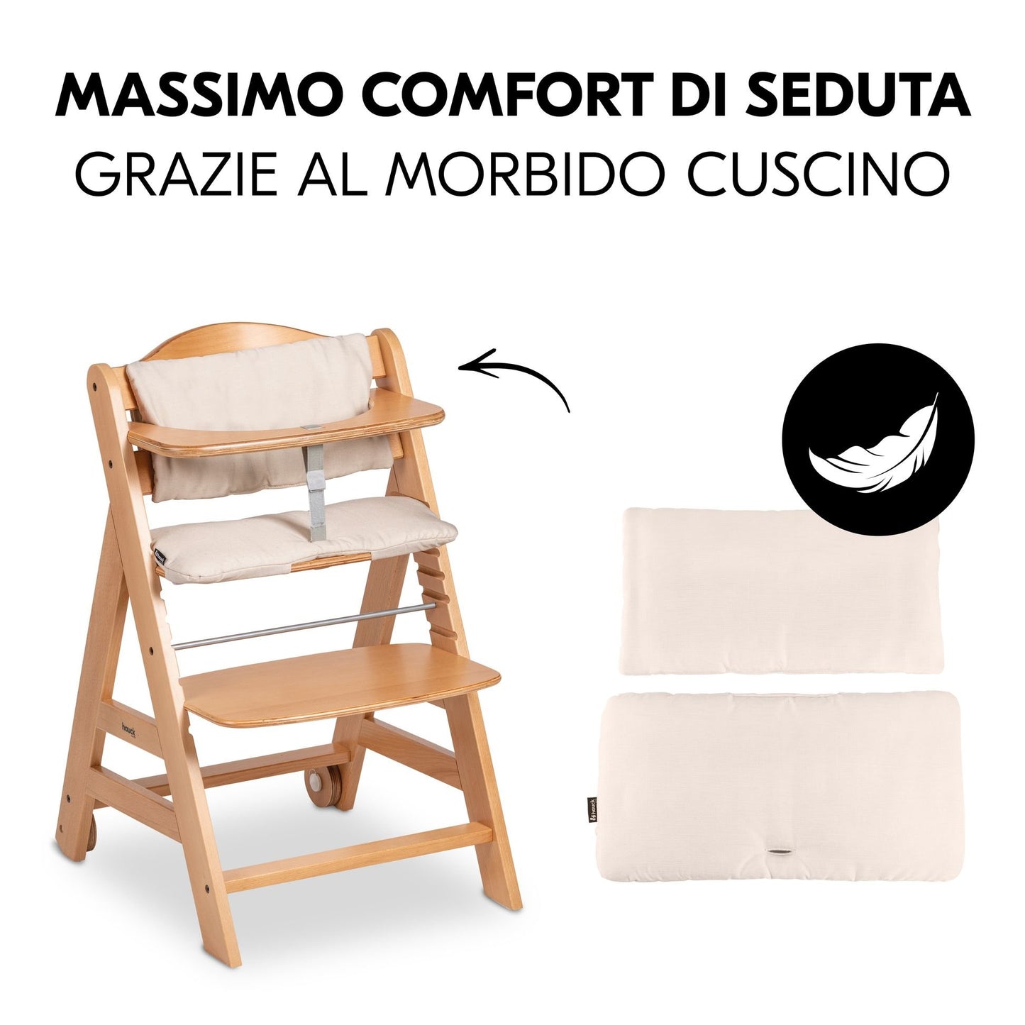 Hauck Set seggiolone evolutivo in legno Beta+ (6in1)
