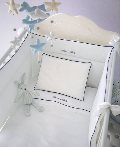 BLUMARINE BABY PARURE Lettino Baby Blu - bianco beige