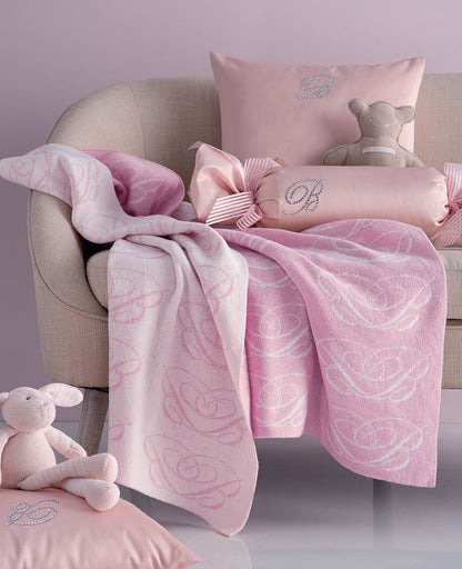 Blumarine COPERTINA Culla / Carrozzina DOPPIA B 101040077 - lampone