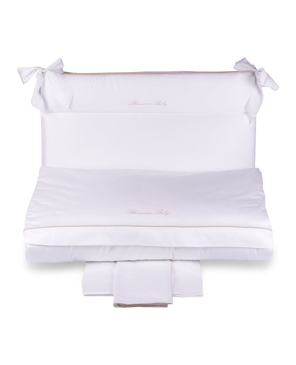 BLUMARINE BABY PARURE Lettino Baby Blu - bianco beige