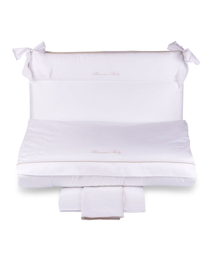 BLUMARINE BABY PARURE Lettino Baby Blu - bianco beige