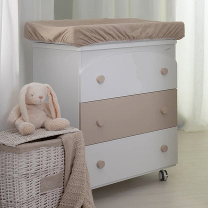 Coccolissimi Fasciatoio 3 cassetti bicolor- bianco tortora