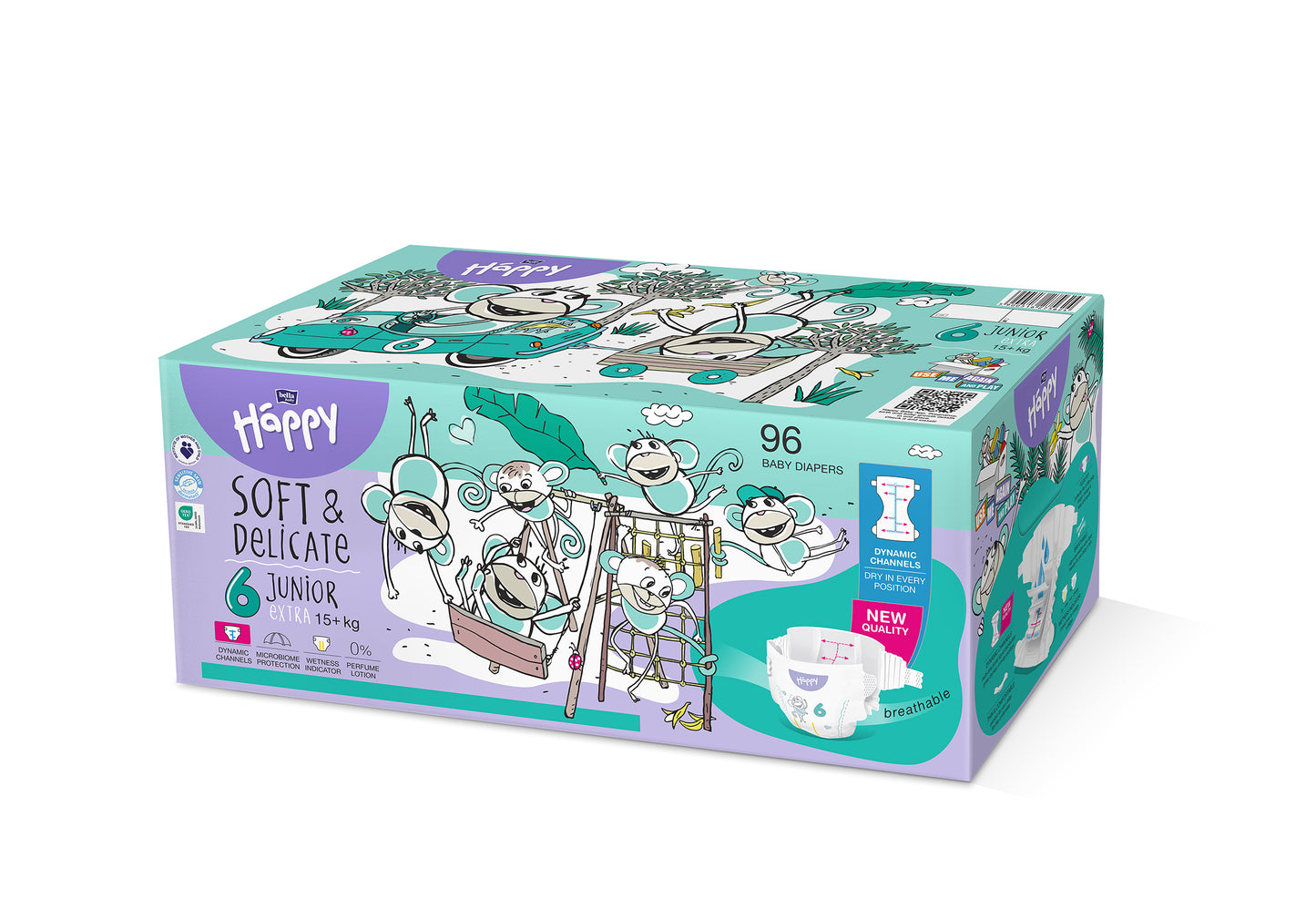 HAPPY Pannolini Happy Tg.6 – JUNIOR EXTRA 48 x 2 = 96pz - BOX COLORATO