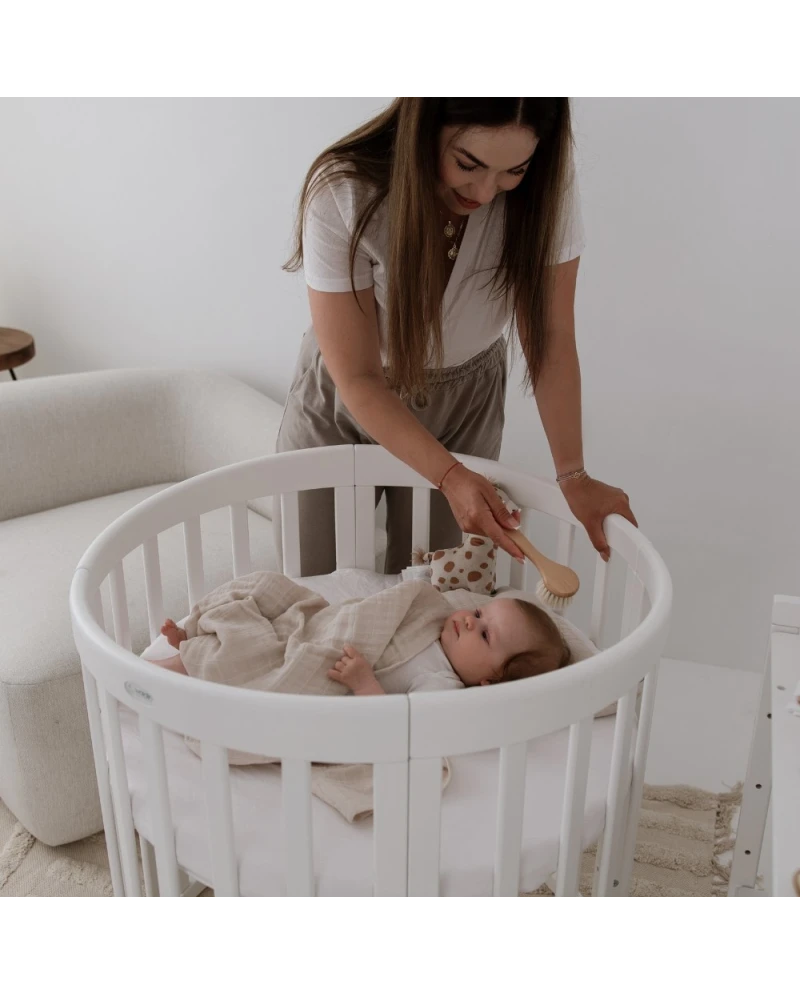 WALDIN - Culla EVOLUTIVA 7 in 1 con materassi - bianco