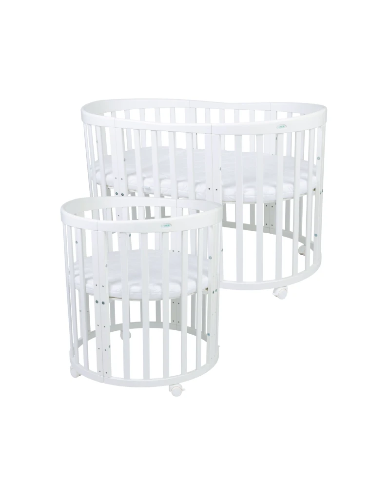 WALDIN - Culla EVOLUTIVA 7 in 1 con materassi - bianco