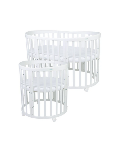 WALDIN - Culla EVOLUTIVA 7 in 1 con materassi - bianco