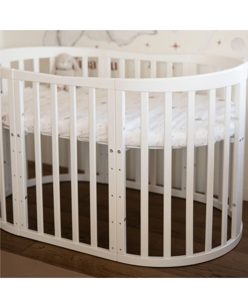 WALDIN - Culla EVOLUTIVA 7 in 1 con materassi - bianco