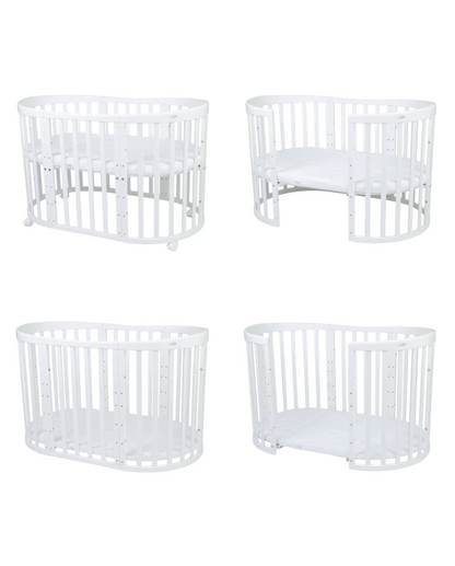 WALDIN - Culla EVOLUTIVA 7 in 1 con materassi - bianco
