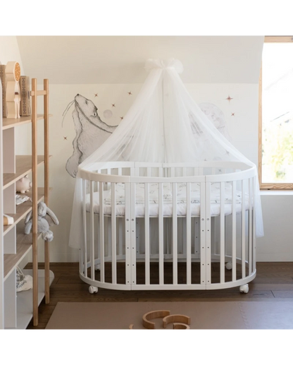WALDIN - Culla EVOLUTIVA 7 in 1 con materassi - bianco