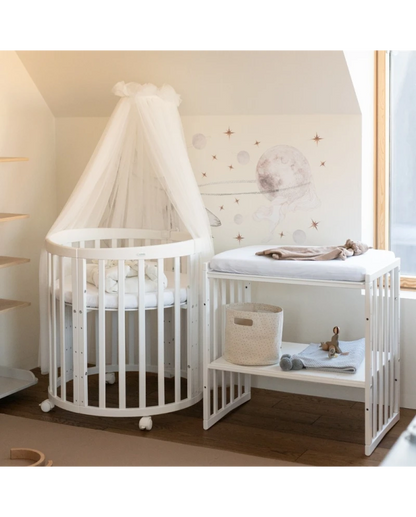 WALDIN - Culla EVOLUTIVA 7 in 1 con materassi - bianco
