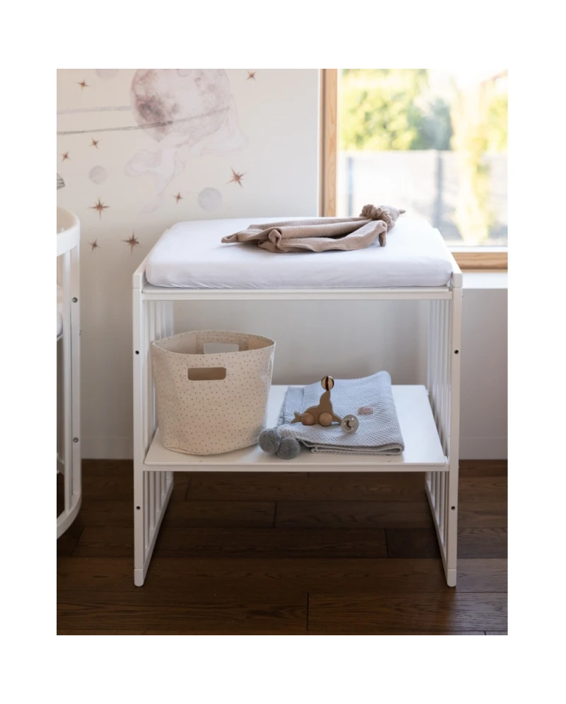 WALDIN - Culla EVOLUTIVA 7 in 1 con materassi - bianco