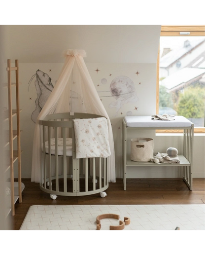 WALDIN - Culla EVOLUTIVA 7 in 1 con materassi - olive