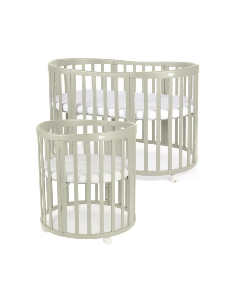 WALDIN - Culla EVOLUTIVA 7 in 1 con materassi - olive