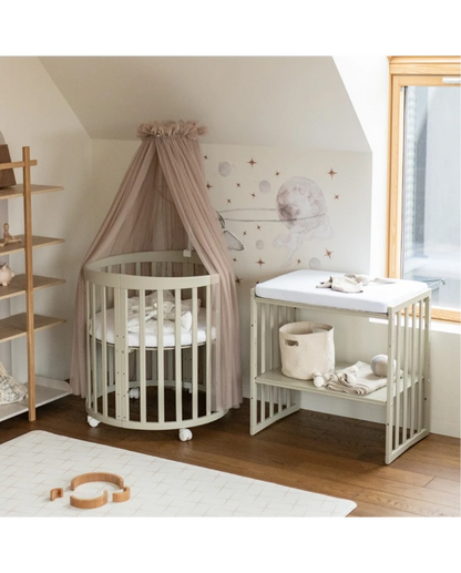 WALDIN - Culla EVOLUTIVA 7 in 1 con materassi - olive
