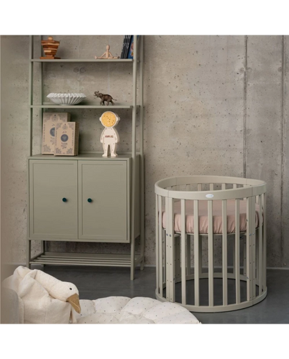 WALDIN - Culla EVOLUTIVA 7 in 1 con materassi - olive