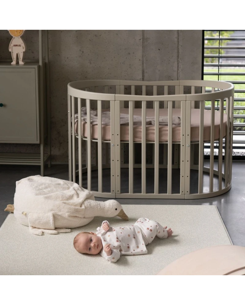 WALDIN - Culla EVOLUTIVA 7 in 1 con materassi - olive