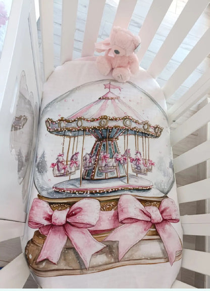 MiniJa - Copertina culla carrozzina GIOSTRINA rosa
