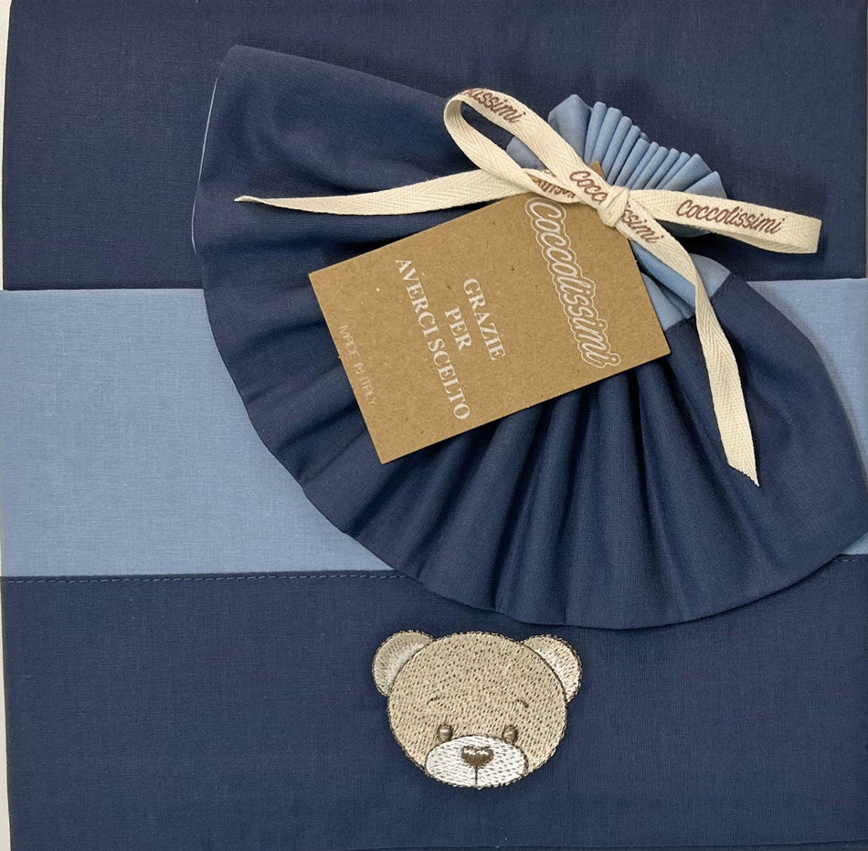 COCCOLISSIMI kit Lettino Coperta Piquet + lenzuola coordinate - Teddy Avio