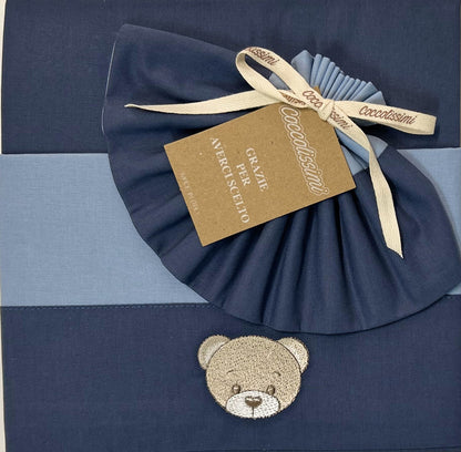 COCCOLISSIMI kit Lettino Coperta Piquet + lenzuola coordinate - Teddy Avio