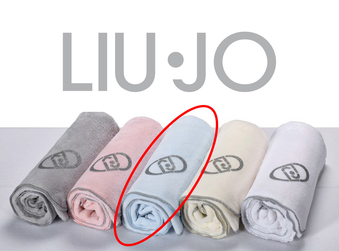 LiuJo Copertina Orsetto Oval Glitter Liu Jo in caldo e morbido pile - celeste