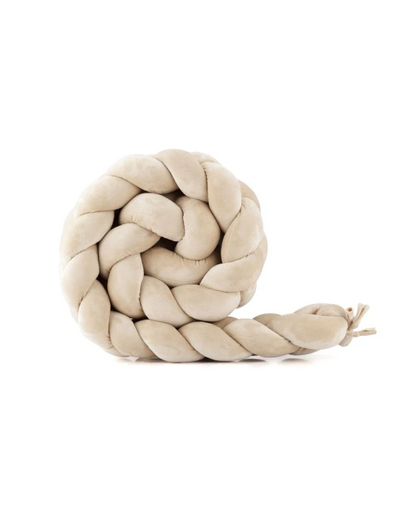 WALDIN Paracolpi treccia in velluto per culla e lettino - Beige