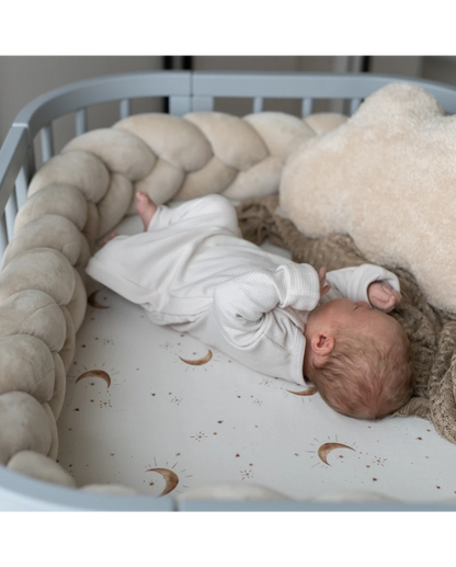 WALDIN Paracolpi treccia in velluto per culla e lettino - Beige
