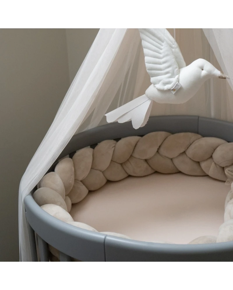 WALDIN Paracolpi treccia in velluto per culla e lettino - Beige
