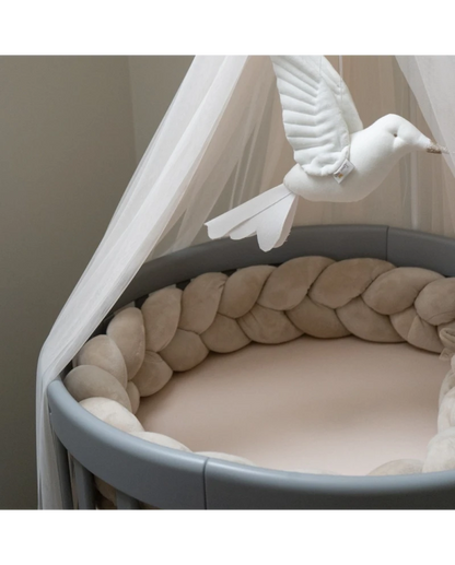 WALDIN Paracolpi treccia in velluto per culla e lettino - Beige