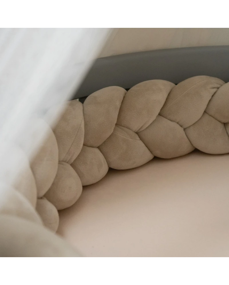 WALDIN Paracolpi treccia in velluto per culla e lettino - Beige