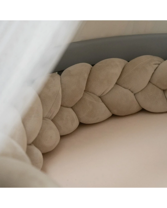 WALDIN Paracolpi treccia in velluto per culla e lettino - Beige