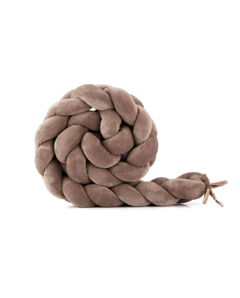 WALDIN Paracolpi treccia in velluto per culla e lettino - Cioccolato