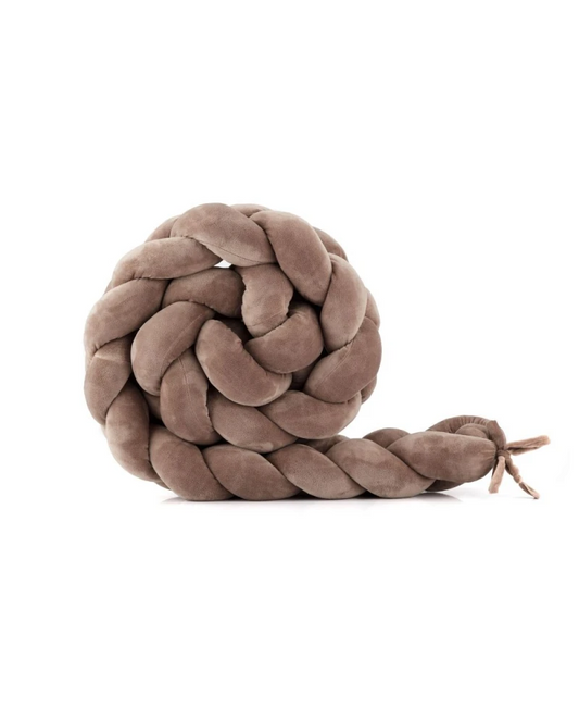 WALDIN Paracolpi treccia in velluto per culla e lettino - Cioccolato