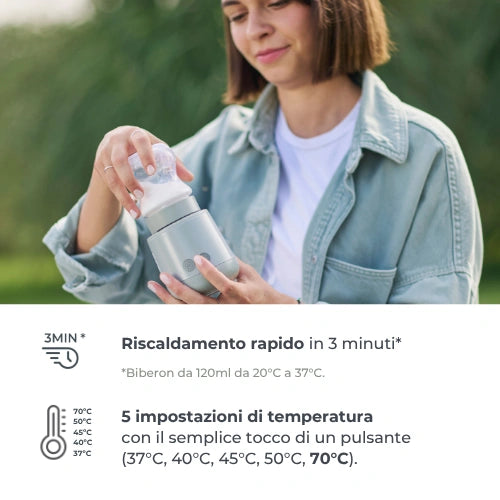 Nuvita - Scaldabiberon portatile universale Mix70 con funzione Scalda e Mescola - 1164