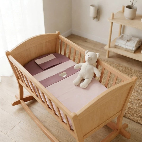 COCCOLISSIMI - set lenzuola 3 pezzi culla / carrozzina Teddy Old Rose