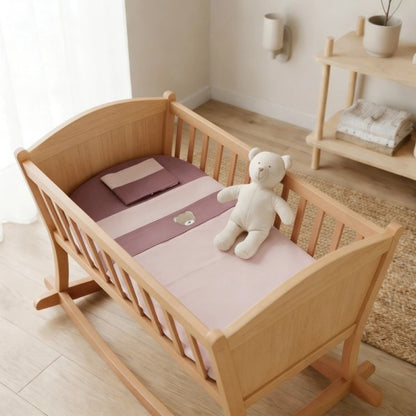 COCCOLISSIMI - set lenzuola 3 pezzi culla / carrozzina Teddy Old Rose