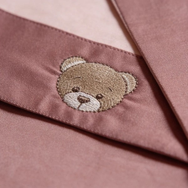 COCCOLISSIMI - set lenzuola 3 pezzi culla / carrozzina Teddy Old Rose
