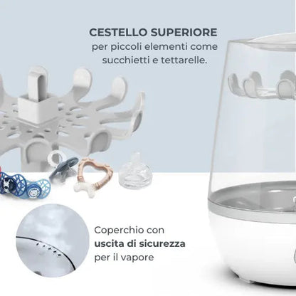 Nuvita - STERIEASY 1083 - Sterilizzatore Biberon Elettrico a Vapore - Fino a 6 biberon in soli 6min
