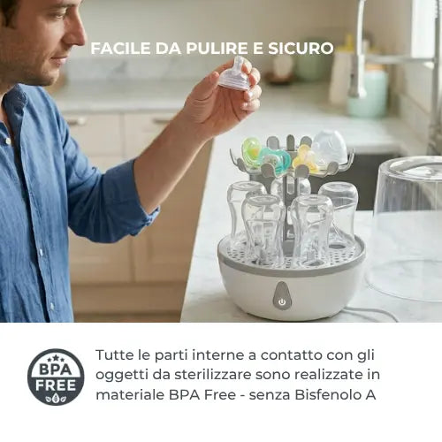 Nuvita - STERIEASY 1083 - Sterilizzatore Biberon Elettrico a Vapore - Fino a 6 biberon in soli 6min