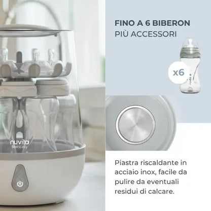 Nuvita - STERIEASY 1083 - Sterilizzatore Biberon Elettrico a Vapore - Fino a 6 biberon in soli 6min